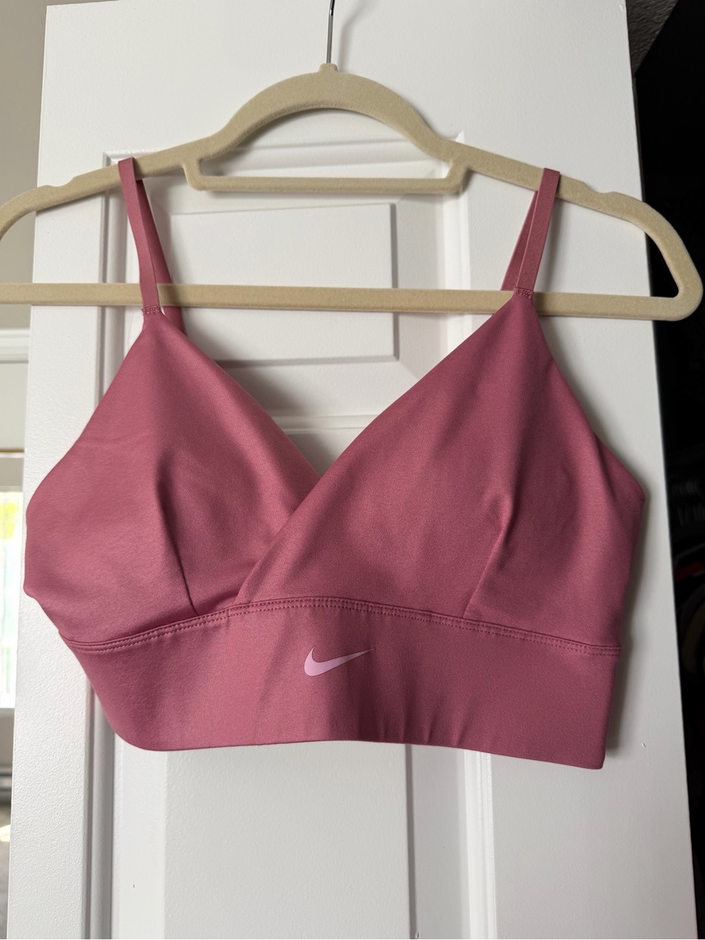 Nike Rose Pink Wrap-Front Light Support Sports Bra